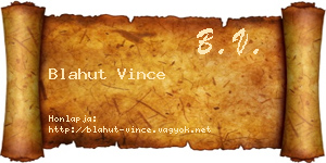 Blahut Vince névjegykártya